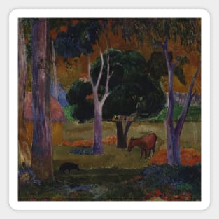 Landscape with a Pig and a Horse (Hiva Oa) by Paul Gauguin Magnet